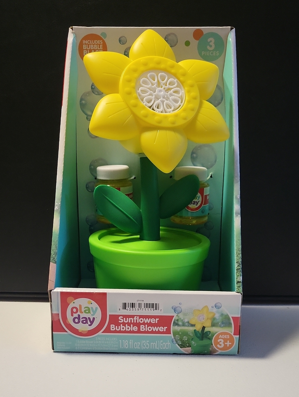 Sunflower Bubble Blower - Yellow & Green